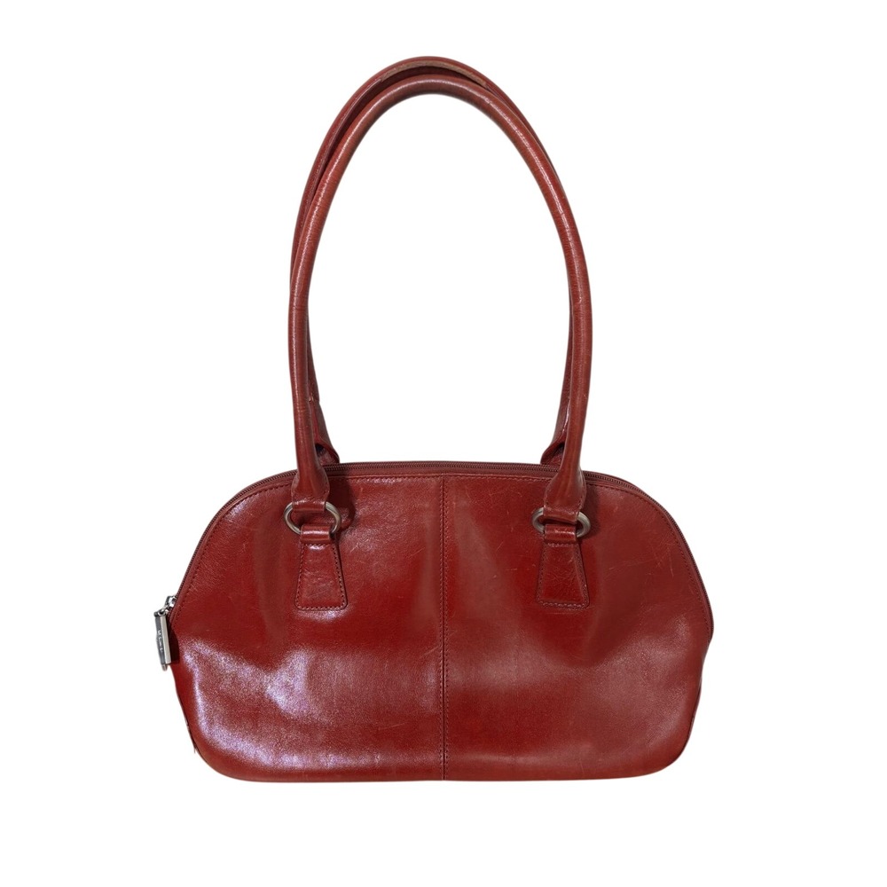 Vintage Hobo International Shoulder Bag Red Leather Satchel Vintage Style Y2K